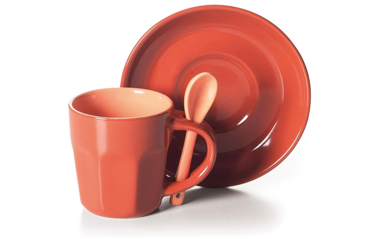 Soul Kitchen: Juego de 6 tazas de café con cucharilla y plato  multicolor.