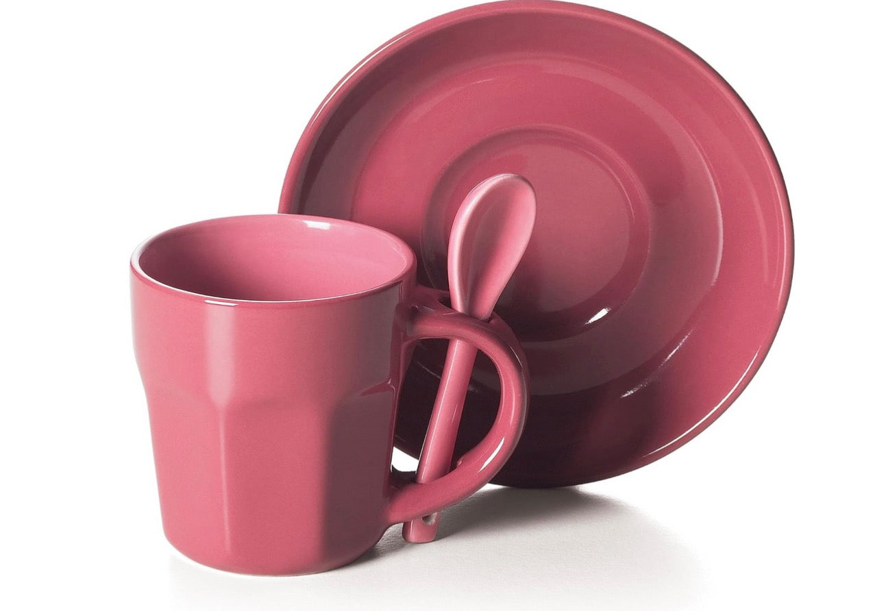 Soul Kitchen: Juego de 6 tazas de café con cucharilla y plato  multicolor.