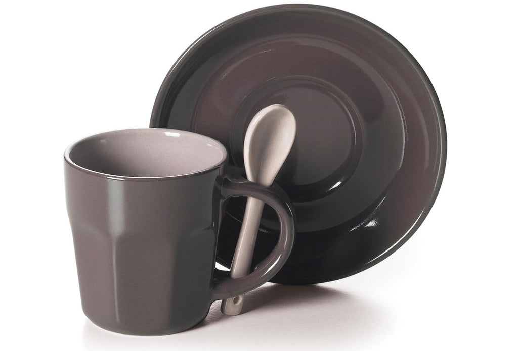 Soul Kitchen: Juego de 6 tazas de café con cucharilla y plato  multicolor.