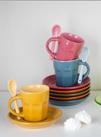 Soul Kitchen: Juego de 6 tazas de café con cucharilla y plato  multicolor.