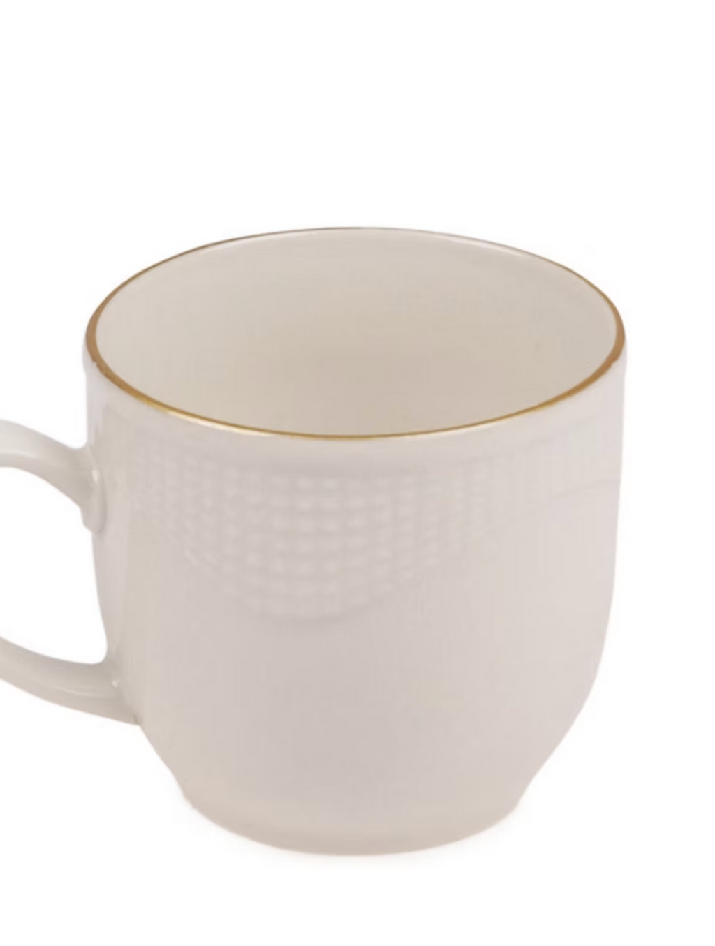 Chez Lorraine Juego de 6 tazas con platillos Crema y Oro